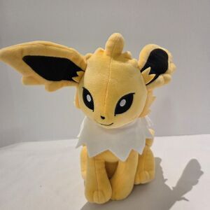 Pokemon Electric Jolteon Eevee Evolution Plush Stuffed Animal Sitting 10 Inches